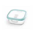Set Of 3 Borosilicate Glass Food Storage Square Container With Airtight Lid (370 ML, 620 ML And 950 ML). 