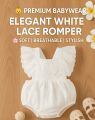 Premium White Lace Baby Romper – Soft & Stylish Summer Outfit for Girls. 