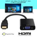 HDMI Male to VGA Female Video Cable Cord Converter Adapter For PC DVD HDTV 1080P. 