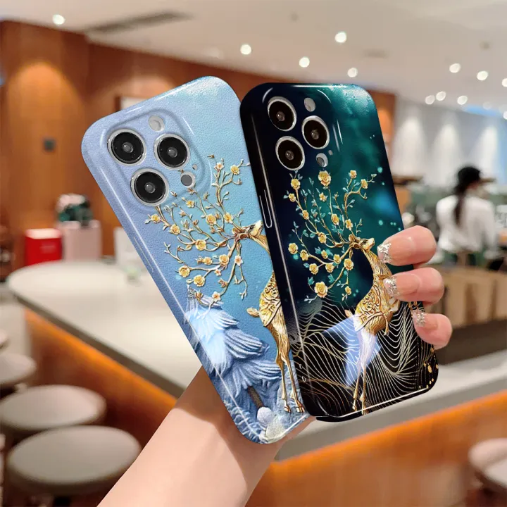 UCUC%20for%20Realme%207%20Pro%20Back%20Cover%20Golden%20Deer%20Luxury%20Glossy%20Hard%20Plastic%20Phone%20Cases%20-%20Image%203