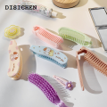 DISICHEN Luxury Cute Cartoon Folding Hair Comb for Kids Girl's Kawaii Mini Portable Outside Pocket Hairbrush Bangs Combs Fine-toothed Comb. 