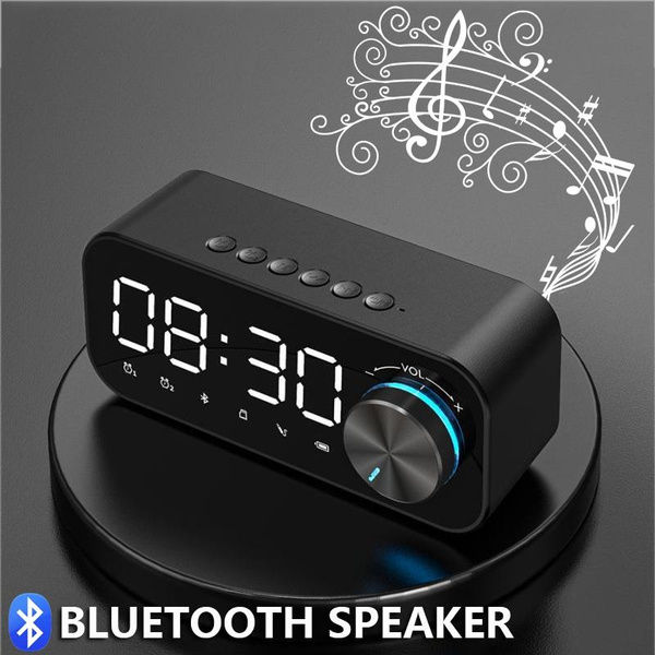 Homel Bluetooth Speaker Digital Clock Dual Alarm Clock Portable Speaker ...