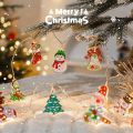 Cute Style Cartoon Christmas LED Light String Elk Shape Santa Claus Pattern Christmas String Lights Hangable Snowman Figure LED Indoor String Lights New Year Celebration. 