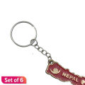 Nepal Map Design Key Ring Set Of 6. 