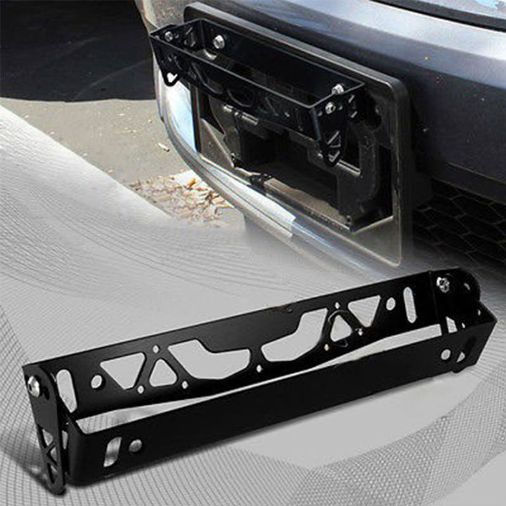 1PC Car License Plate Frame Universal Aluminum Power Racing Styling Rotating Number License Plate Frames Tag Holder Adjustable YULING