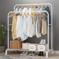 Double Big Stand Hanger Clothes Hanger, Double Rod Drying Rack | Portable Full Iron Body Easy To Install Dual Rod Clothes Rack. 