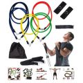 11 In 1 Set Fitness Resistance Latex Bands Exercise Tubes Practical Elastic Training Rope Yoga Pull Rope Power Resistance Band. 