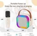 Double Mice Lovely Toys Colorful Bluetooth Speaker with Karaoke Mic – Magic AI Voice Changer Portable Mini Wireless Speaker for Home Singing, Kids Entertainment, House Parties & Birthday Gifts. 
