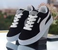Classic Black & White Women’s Suede Sneakers – Timeless, Elegant & All-Day Comfort. 