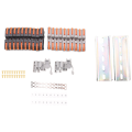 DIN Rail Terminal Blocks Kit, with Universal Compact Connectors, Connection Bar, Marker Strip, Screws, 28-12 AWG. 