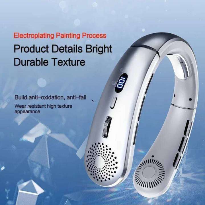 Neck Fan,Lightweight Wearable Low Noise 5 Speed Hands Free Fan, Hanging Headphone Design Sports Fan for Indoor & Outdoor