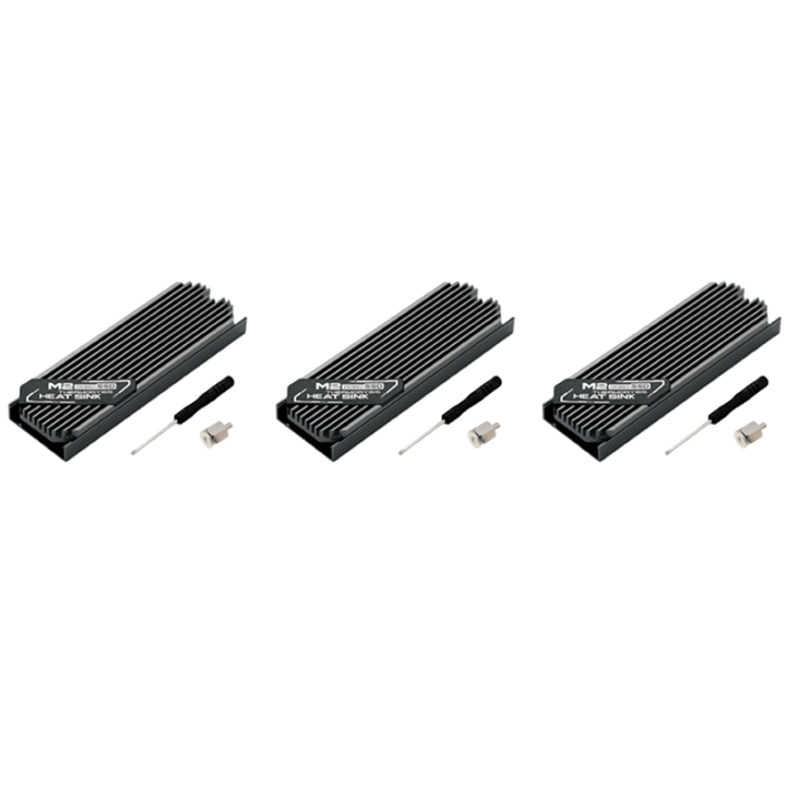 FORIDE 3X Ultrathin M.2 SSD Heat Sink M2 2280 Solid State Hard Disk Aluminum Heatsink Cooler Cooling Thermal Pad Grey
