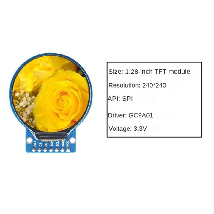 1.28%20Inch%20TFT%20LCD%20Display%20Module%20Component%20Round%20RGB%20IPS%20HD%20240X240%20Resolution%20GC9A01%20Driver%204%20Wire%20SPI%20Interface%20Adapter%20Board%20-%20Image%205