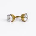 White/Golden Rhinestone Round Design Panchdhatu Earrings For Women. 
