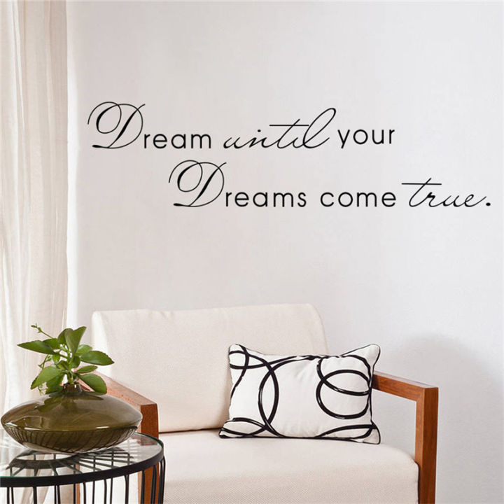 Dream Until Your Dreams Come True Quote Vinyl Wall Sticker Decals Home Decor LINGLE
