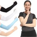 Let's Slim 1 Pair Arm Sleeves Fit Thumb Stretchable Hand Cover Arm Sleeves Black Color - Arm Sleeves |. 