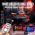 Decorative Programmable Bluetooth Control Car Ambient Light with Remote Control Flexible Strip Auto DIY Light Bar Cyberpunk RGB LED Car Scrolling Sign Car Display. 