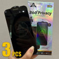 3pcs 360° Privacy ESD Tempered Glass ANTI STATIC Screen Protector Film For iPhone 16 Pro Max 15 Plus 14 13 12 11 XS XR X 8 SE. 