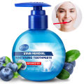 OEM Private Label Fruit Flavor Soda Whitening Toothpaste Teeth Cleaning Stains Removal High Quality Oral Healthy Toothpaste. 