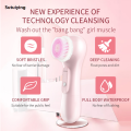 Sutuiying KSKIN silicone facial cleansing brush manual massage facial Sales promotion brush soft bristles exfoliator double sided face wash brush. 