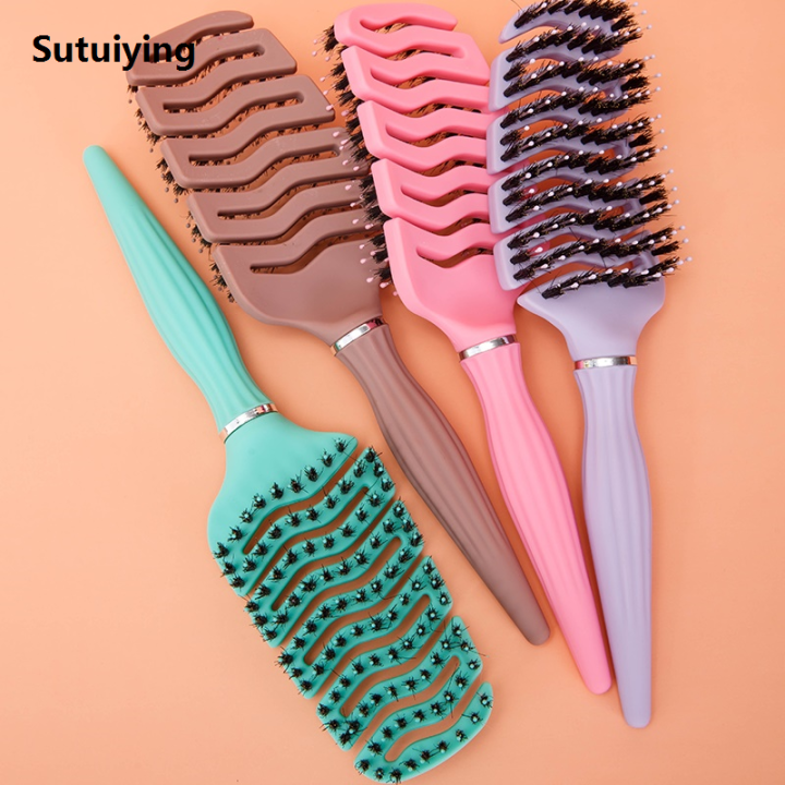 Sutuiying%201pcs%20Curved%20Vented%20Boar%20Bristle%20Comb%20Professional%20Scalp%20Massage%20New%20Comb%20Detangling%20Curl%20Anti-static%20Hairbrush%20Salon%20Styling%20Tool%20-%20Image%206