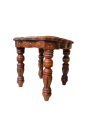 15 Inches Wooden Coffee Tablr/chair With Brass Carvings. 