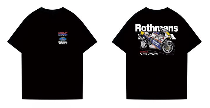HOT%20New%20Men's%20and%20Women's%20T-shirts%20Honda%20Two-punch%20Bed%20Fire%20Fighting%20Vehicle%20NSR250P4%20L%20HRC%20Co%20Brand%20Harajufeng%20Y2k%20Short%20Sleeves%20-%20Image%204