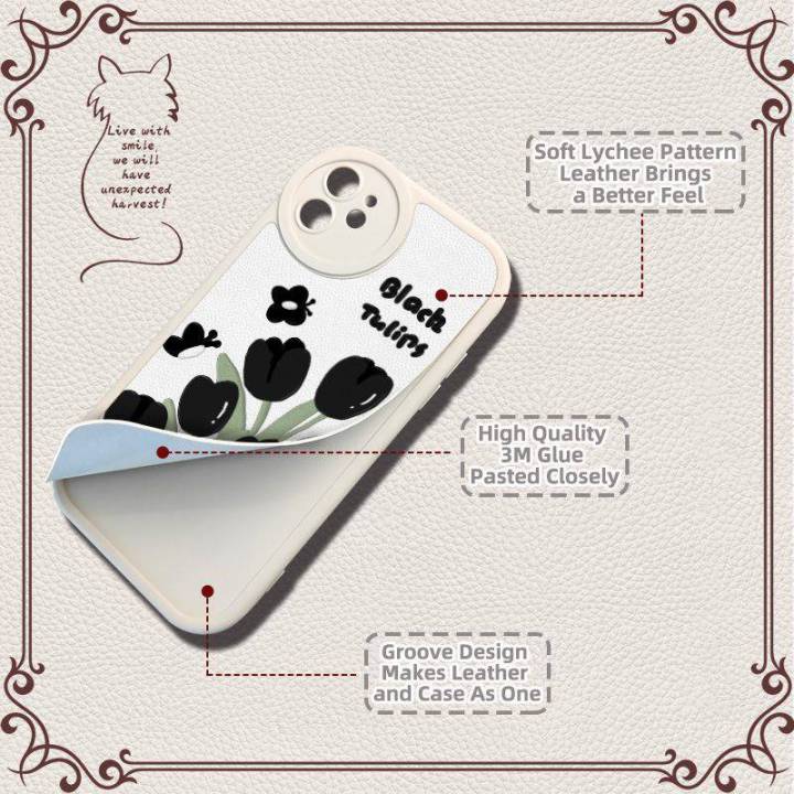 advanced%20anti-fall%20airbag%20Phone%20Case%20For%20Redmi12%204G%20imitation%20leather%20personality%20simple%20heat%20dissipation%20texture%20youth%20-%20Image%203