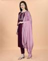 Women’s Cotton Blend Heavy Embroidered Kurta Set with Pant & Chanderi Dupatta By Sapnaaz Fashion. 