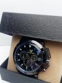 Full Black New Luxury Design Stainless Steel Dial Case Round Black Dial Black Rubber Strap Fashionable Watch For Men || Sold By Watch House. 