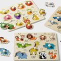 Preschool Learning Montessori Hand Grab Boards Toys Cartoon Creative Tangram Jigsaw Game Colorful Number Children Montessori Toys Birthday Gifts. 