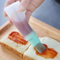 Heat-Resistant Silicone Oil Brush Bottle Oil Dispenser Curved Bottle with Lid Barbecue Oil Brush with Scale Baking Brush Bottle Butter. 