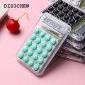 DISICHEN Profesional Silence Widescreen Mini Calculator Students Portable Transparent Electronic Calculator Candy Color Silicone Button. 