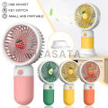 Cute Korean Design Mini Portable Fan with Lithium Rechargeable Battery | 3 Speed Mode | USB fan | USB Rechargeable. 