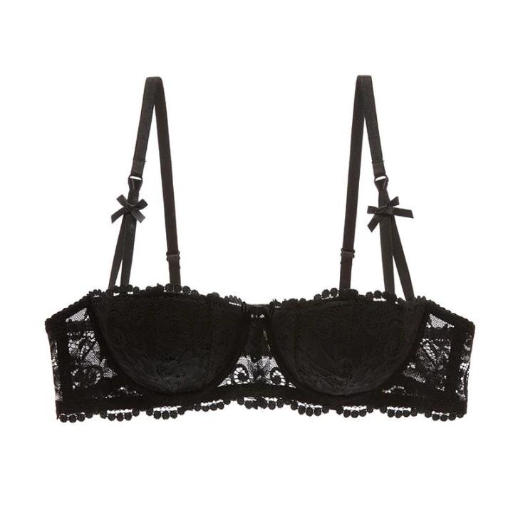 Bizzy%201/2%20Half%20Cup%20Bras%20For%20Women%20Plus%20Size%20Lingerie%20Red%20Thin%20Underwear%20Cotton%20Push%20Up%20Balconette%20Bra%20Top%20Black%20White%20A%20B%20C%20D%20Cup%20-%20Image%205