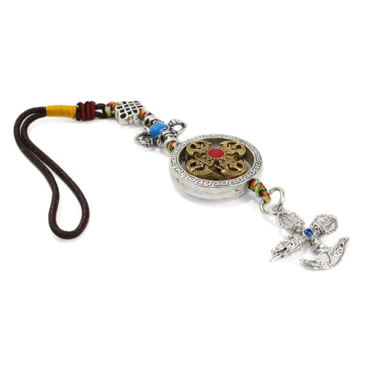 Golden And Silver Color Traditional Bajra Design Handmade Keychain