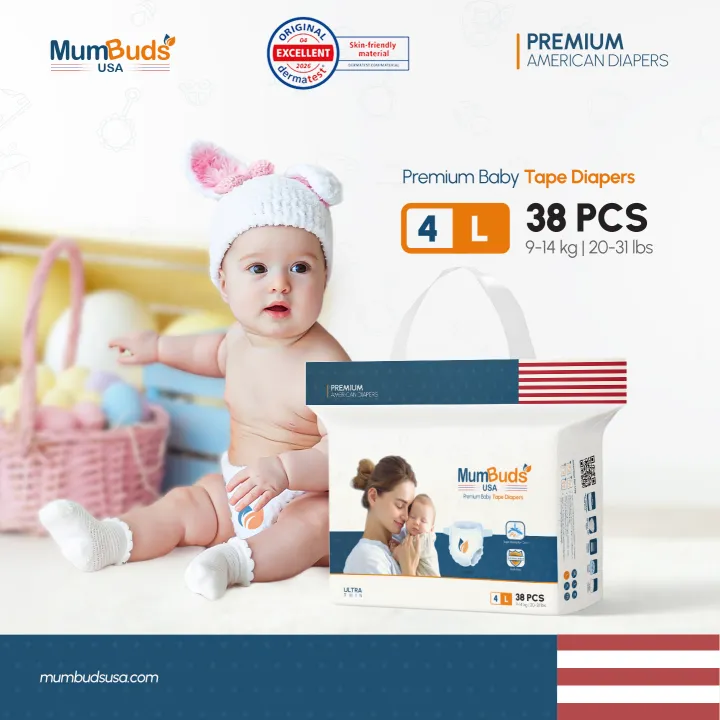 MumBuds%20USA%20ZIPLOCK%20Tape%20Style%20Diapers%20Size-4%20L%20(9%E2%80%9314%20kg)%2038%20Pcs%20%7C%20Ultra%20Thin,%20Soft%20&%20Breathable%20Baby%20Diapers%20-%20Image%203