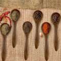 NAMUNY Small Wooden Spoons, 6 PCS 5.3 Inch Natural Soup Spoons Bamboo Wood Spoon for Eating, Handmade Condiments Mixing Serving. 