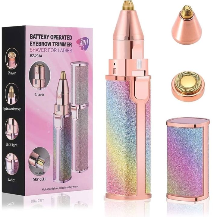 Rechargeable 2 in 1 Flawless Facial Razor for Women | Hair Remover & Eyebrow Trimmer