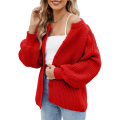 Womens Cardigan Sweater Button Flame Red XL. 