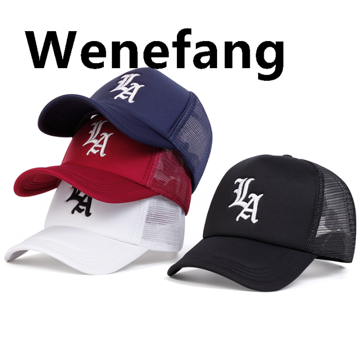 Wenefang%20Unisex%20LA%20Letter%20Embroidery%20Baseball%20Net%20Caps%20Spring%20and%20Luxury%20Summer%20Outdoor%20Adjustable%20Casual%20Hats%20Sunscreen%20Hat%20-%20Image%203