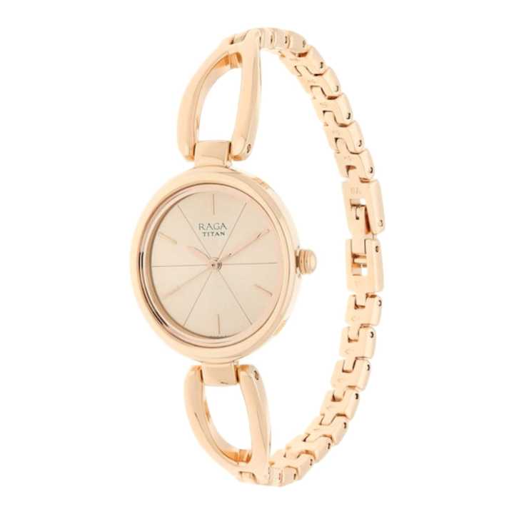 Titan Raga Viva Rose Gold Dial Women Watch With Metal Strap-2579Wm01