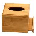 Tissue Napkin Pop Up Dispenser Bamboo Square Box. 