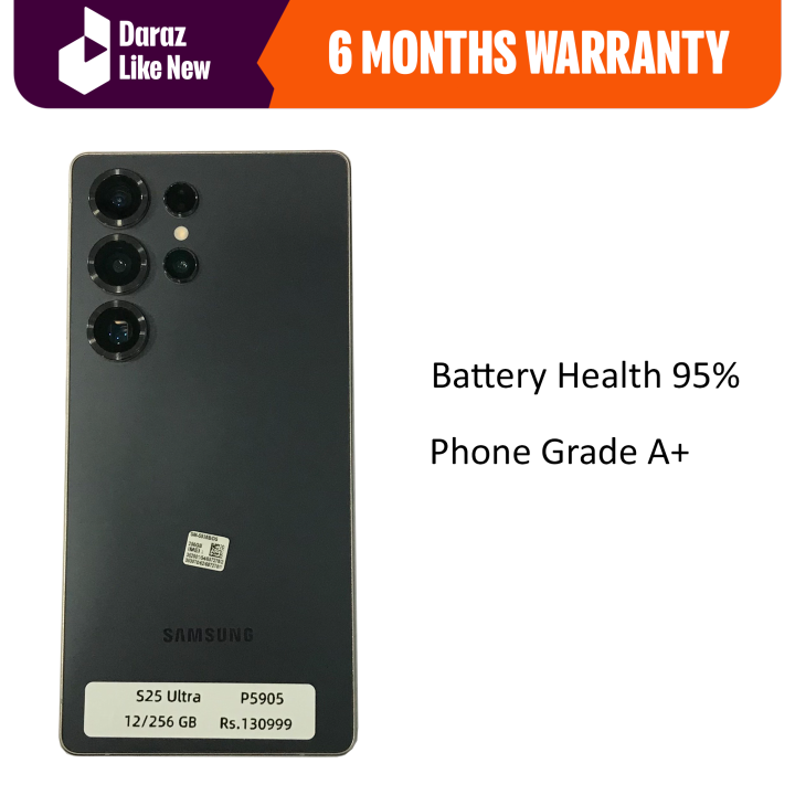 ( Renewed ) Samsung Galaxy S25 Ultra - 12/256 GB Titanium Black - NTA / MDMS Approved