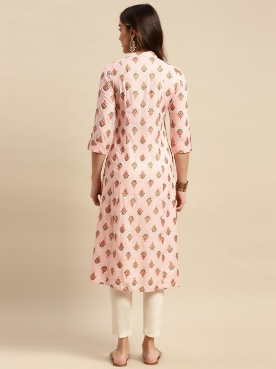 Kiva%20Rayon%20Printed%20Calf%20Length%20A-line%20Kurtha%20for%20Women%20With%20Front%20Button%20Placket%20-%20Image%205