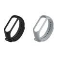 Silicone Replacement Strap For Mi Band 5 And Mi Band 6 (Pack of 2). 