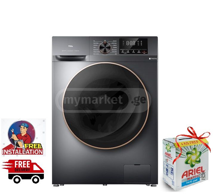 TCL 10Kg Front Load Washing Machine, 1200 RPM, Direct Drive Inverter Motor