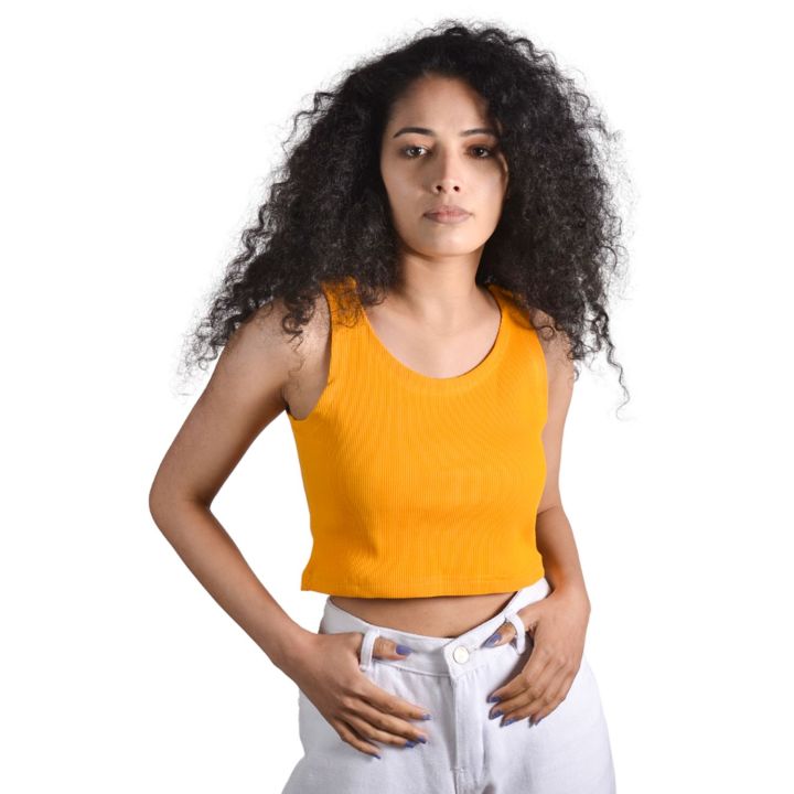 Crop Sando Top T-Shirt Short Sleeve Loose Fit Casual Style Women's