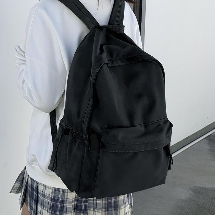 Plain%20Black%20Korean%20School%20College%20Bag%20Travel%20Backpack%20for%20Unisex%20-%20Image%202