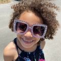 CAMKIDS Cute Kids Sunglasses Rhinestone Diamond Children Square Sunshades Girl Boy Colorful Lens Sparkling Princess Sun Glasses Trendy Miunzo. 